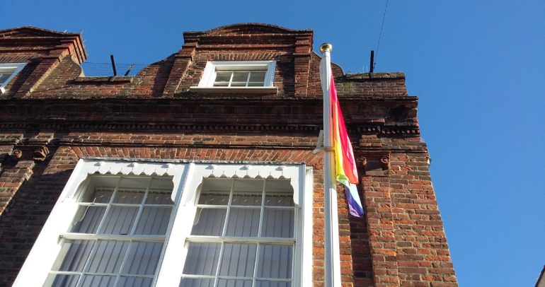 Image for the news article titled Rainbow Flag shows support for LGBT History Month
