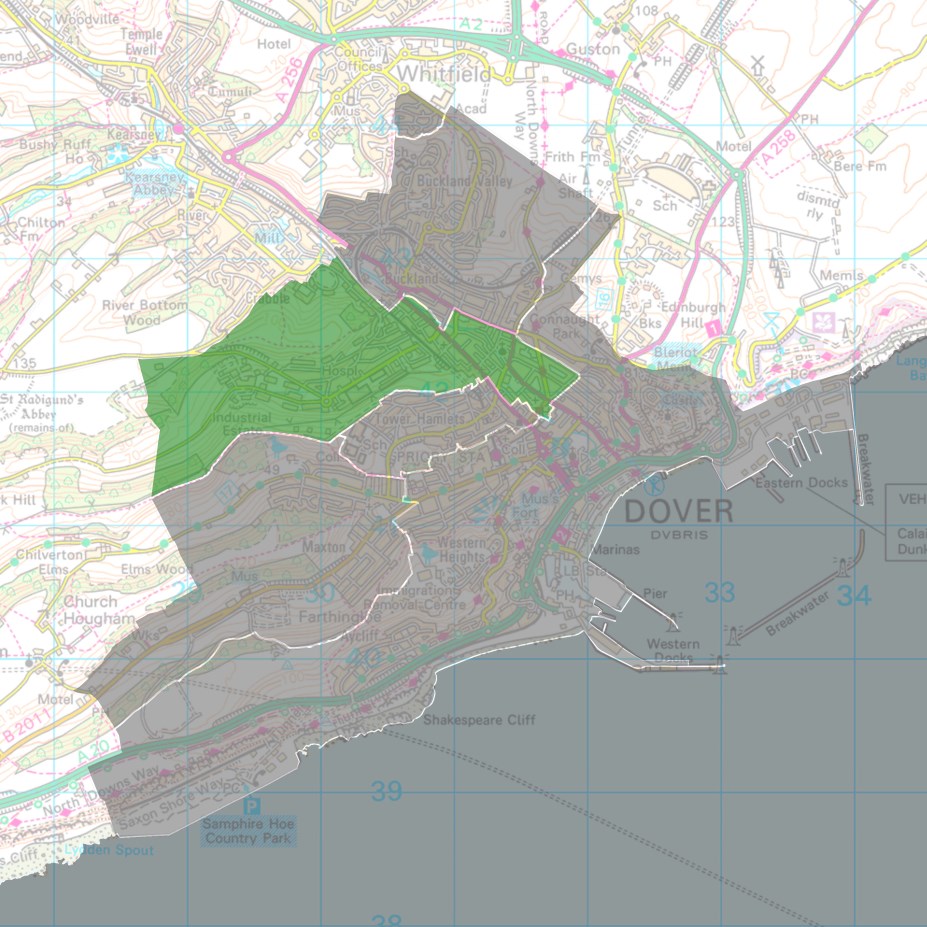 Map showing the St. Radigund’s Parish Ward and its boundaries