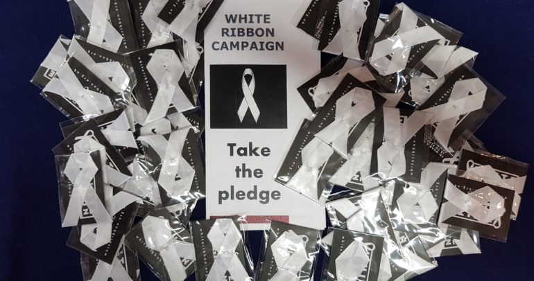Image for the news article titled #WHITERIBBONDAY#16DAYS#MAKE THE PROMISE – NEVER TO COMMIT, Excuus of zwijgen over Male GEWELD TEGEN VROUWEN