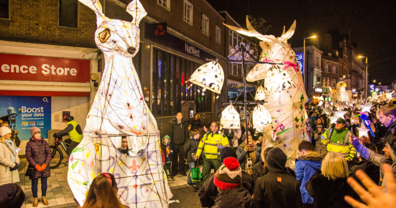 Image for the news article titled Dover’s Winter Light Up illuminates Kentish wildlife  with a lantern procession this Saturday