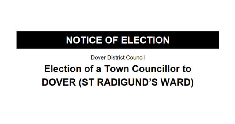 Image for the news article titled Notice of Election of Town Councillor to Dover (Wad St Radigund)