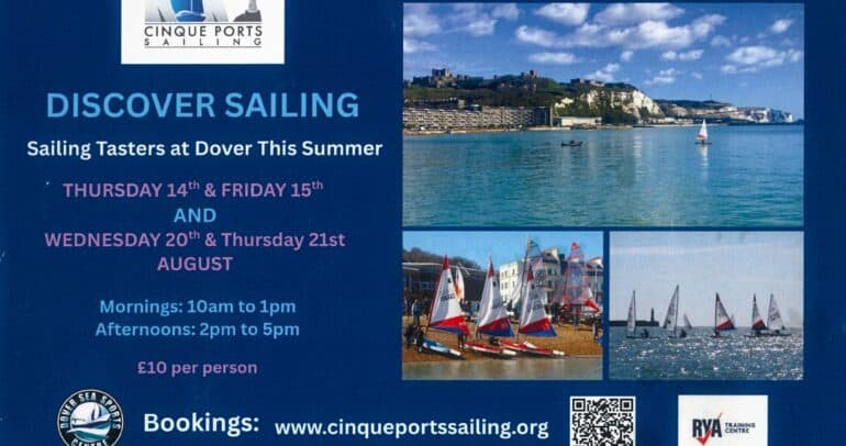Image for the news article titled Sailing Tasters at Dover This Summer